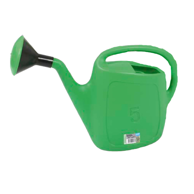 SIRSA Innaffiatoio In Plastica Da 12 Litri, Colore Verde. Con Doccetta, Manico Robusto E Resistente Al Gelo. Confezione Da 6 Pezzi.