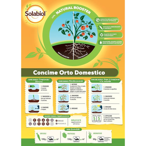 Simegarden Solabiol Concime Orto Granulare - 750g / Ideale per nutrire fino a 15mq