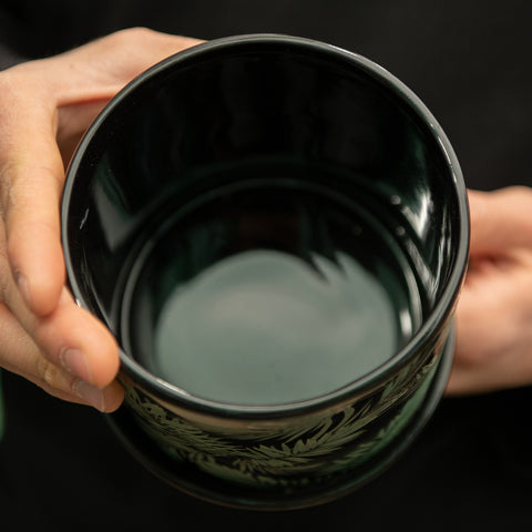 Simegarden Vaso ceramica nero 11 cm