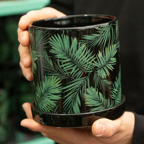 Simegarden Vaso ceramica nero 11 cm