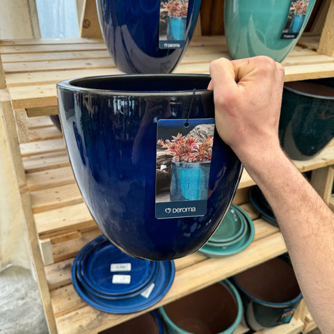Simegarden Vaso in ceramica "azulejos" 23 cm / Blu