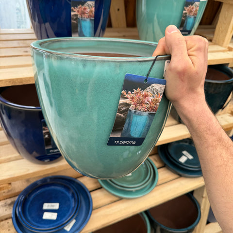 Simegarden Vaso in ceramica "azulejos" 23 cm / Turchese
