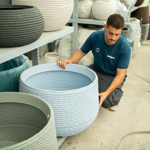 Simegarden Vaso urbano Acacord 78 cm / Azzurro polvere / Gratuita