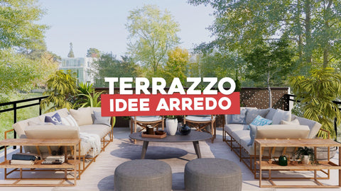 Idee per l'arredo di un terrazzo moderno con piante - Simegarden 