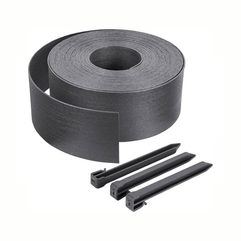 Simegarden Bordo aiuola flessibile con picchetti 5 m / Grigio