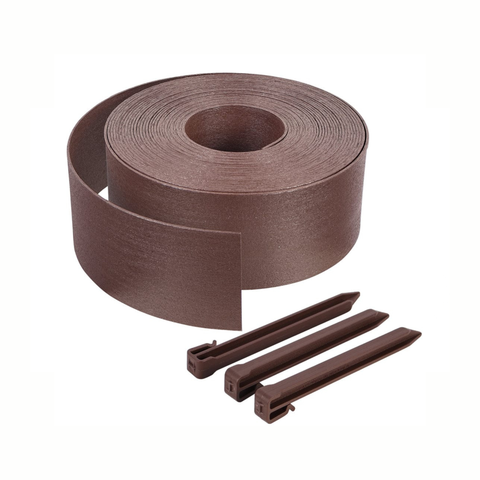 Simegarden Bordo aiuola flessibile con picchetti 5 m / Marrone