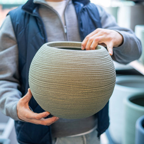 Simegarden Caspot shabby sfera rigata 30 cm / Verde