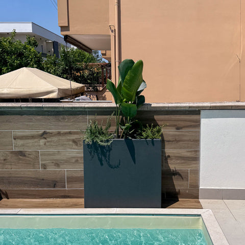 Simegarden Fenice cassetta alta 85 cm 85 cm / Antracite / Parete singola
