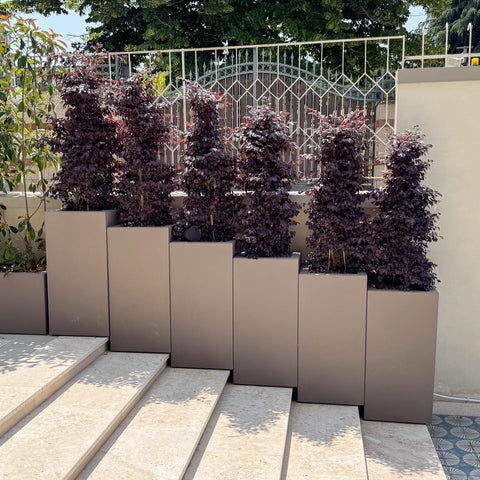 Simegarden Vaso Pilone Fenice Grigio Tortora / H 93cm - L 46cm