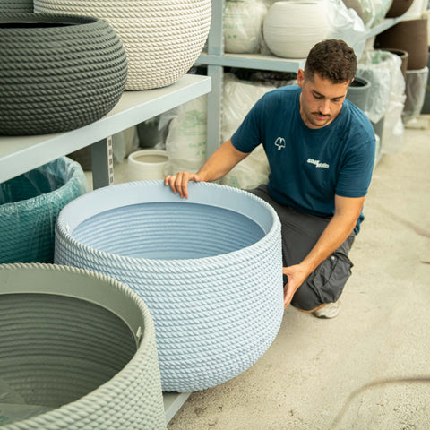 Simegarden Vaso urbano Acacord 78 cm / Azzurro polvere / Gratuita