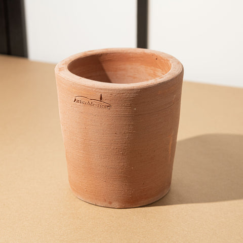 Simegarden Vaso di terracotta tondo 15cm / Bordo doppio - anticato